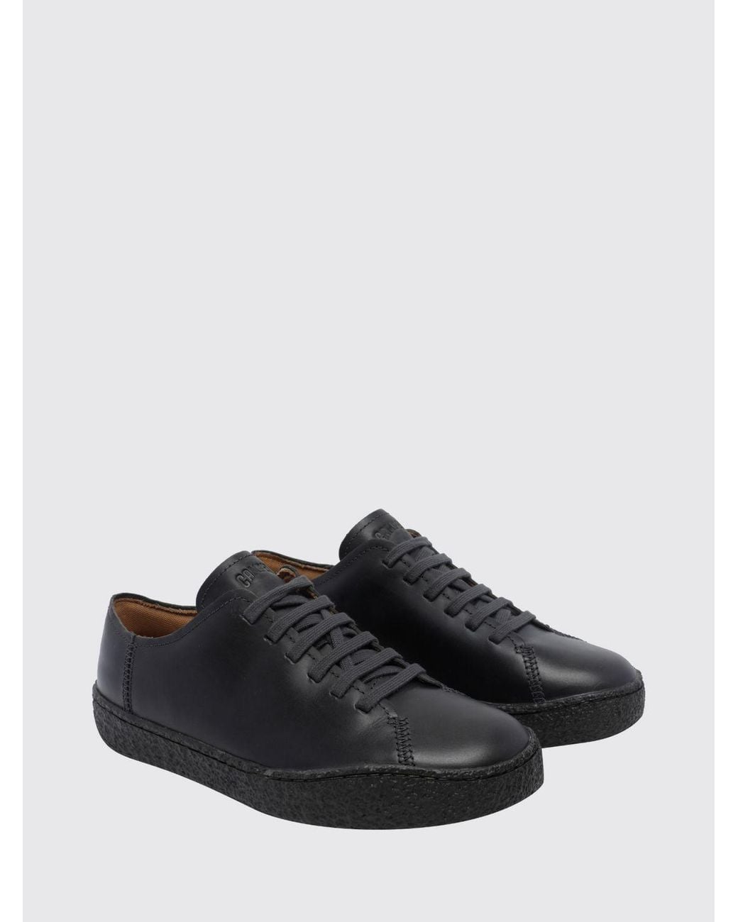 Camper Black Peu Smooth Calf Leather Low-Top Sneakers With Ortholite Insole for men