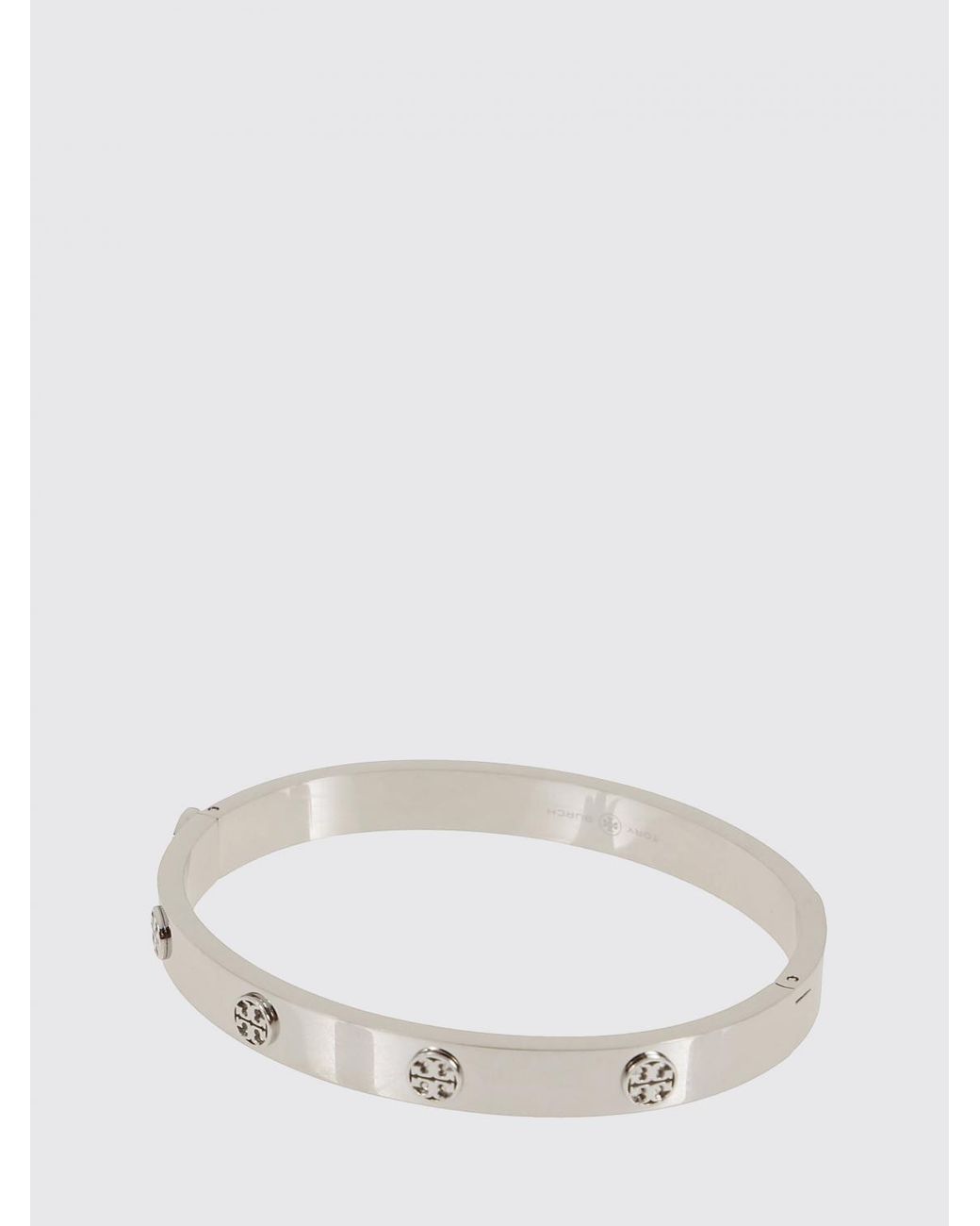 Tory Burch Natural Miller Double T Logo Bangle Bracelet