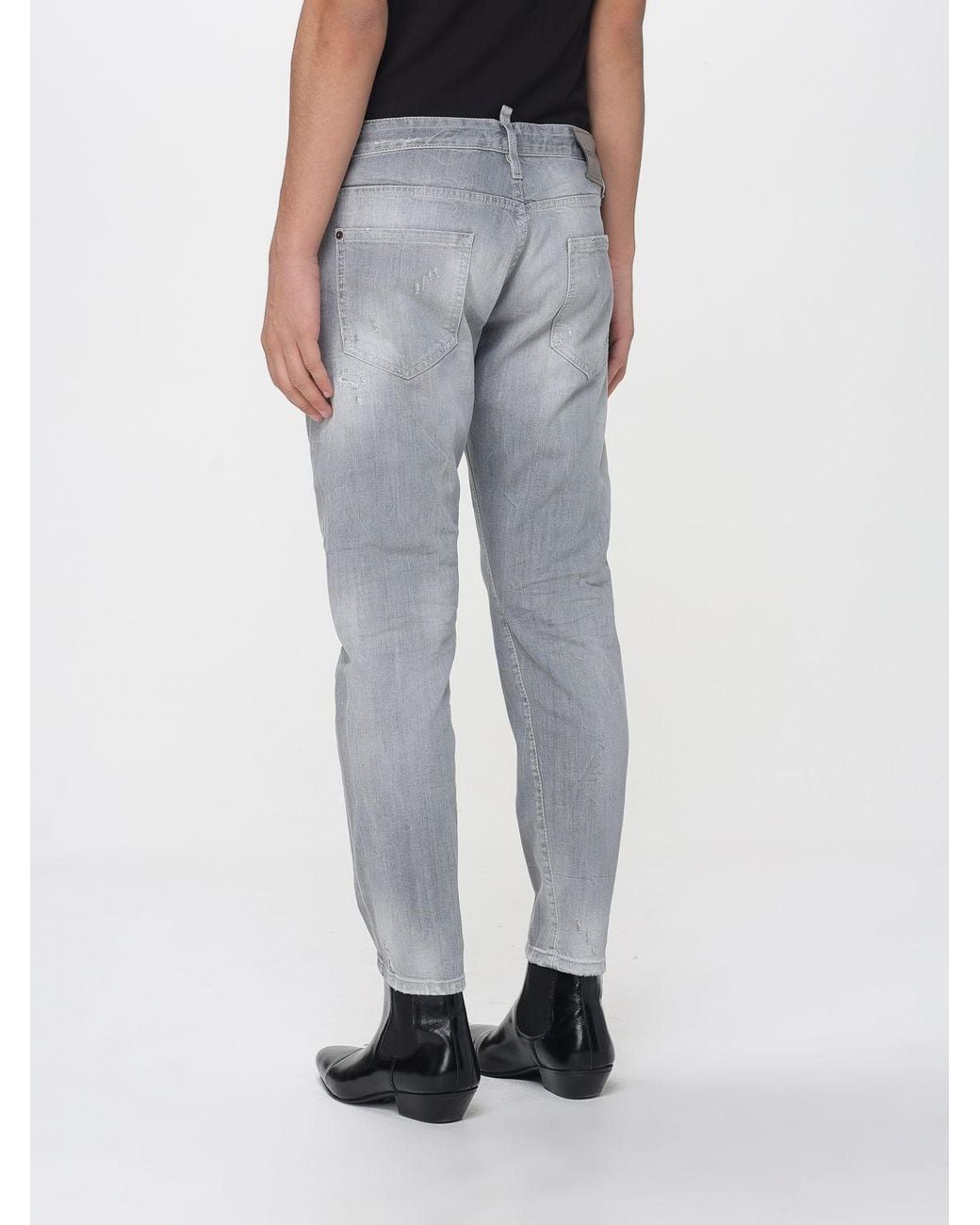 DSquared² Gray Twist Slim Fit Denim Jeans for men