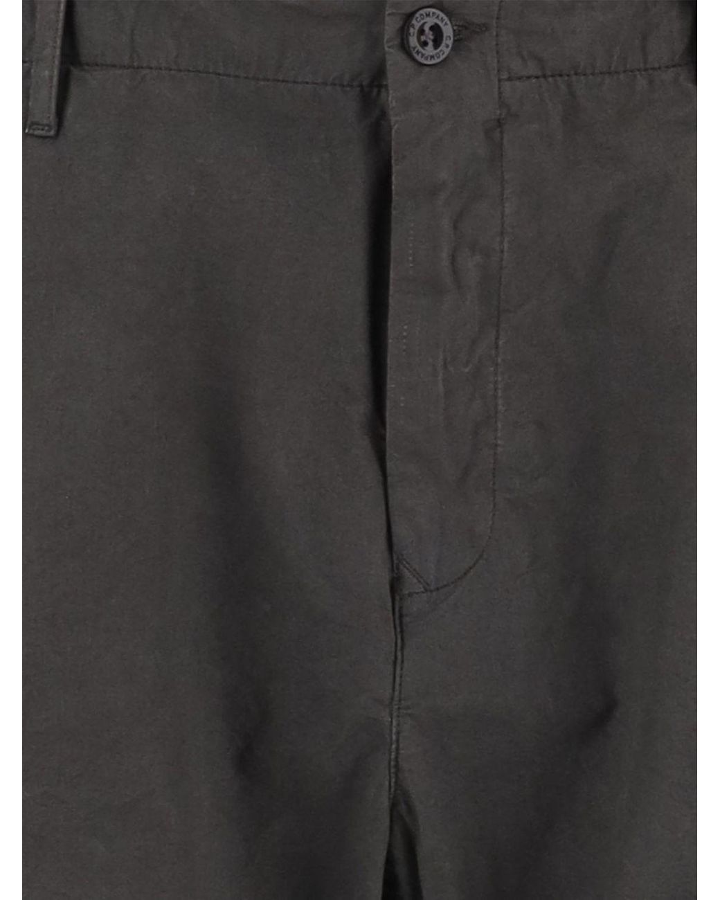 C P Company Black Cotton Cargo Pants for men