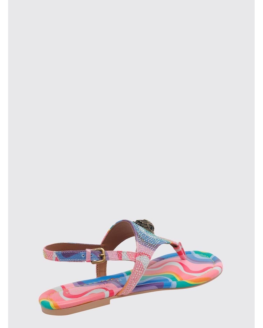 Kurt Geiger White Kensington Rhinestone Satin Sandals