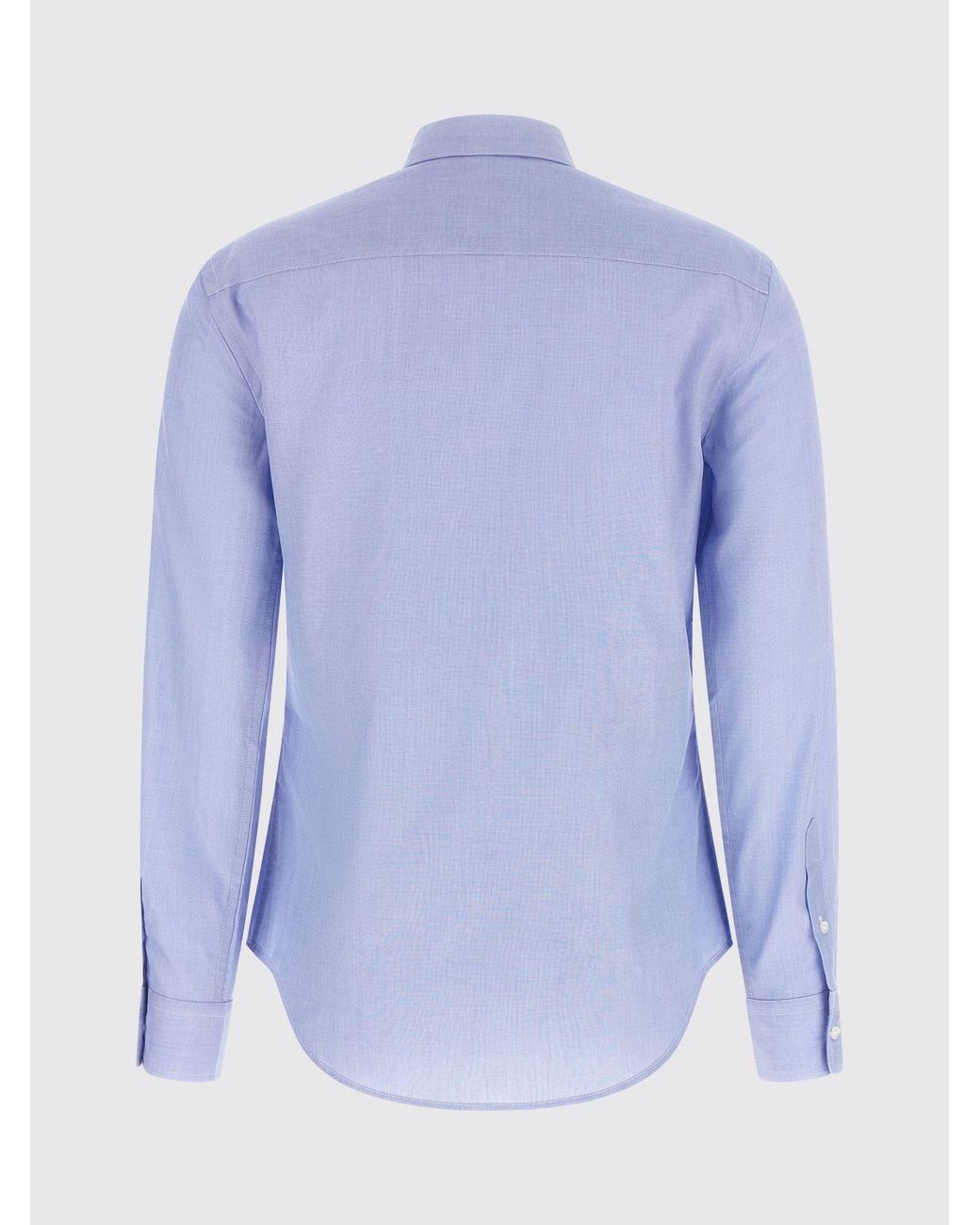 Polo Ralph Lauren Blue Pussy-Bow Cotton Shirt With Pony Logo