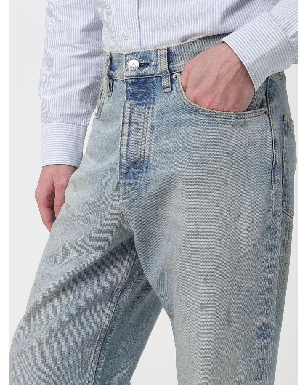 sunflower Blue Wide Leg Cotton Jeans for men