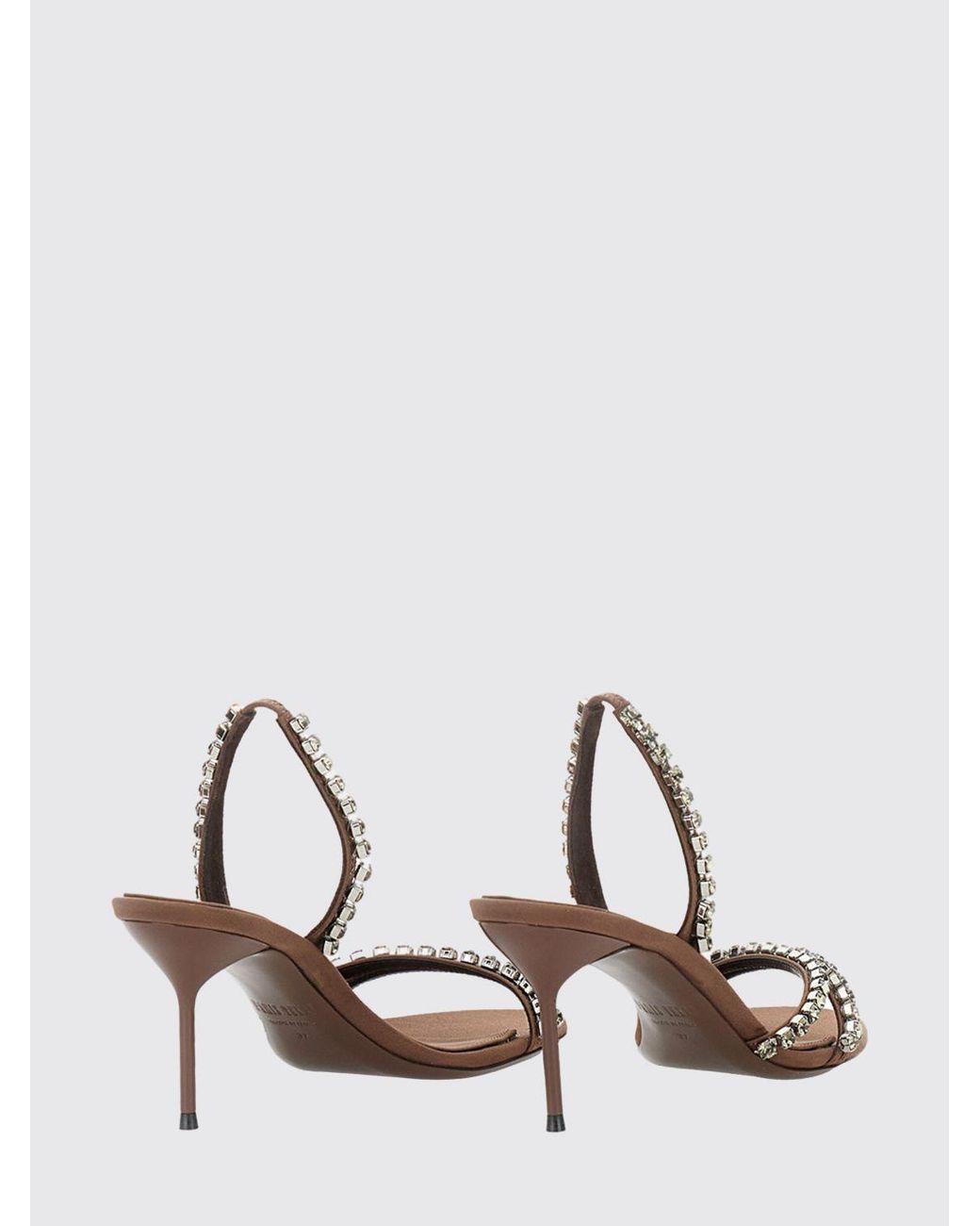Paris Texas White Satin Slingback Diamond With Rhinestones