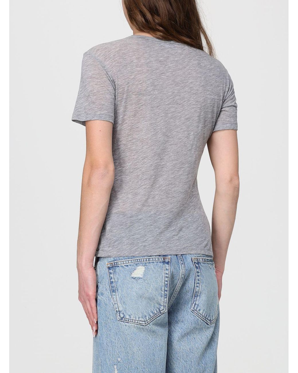 Anine Bing Gray Sylvie Wool Blend T-Shirts