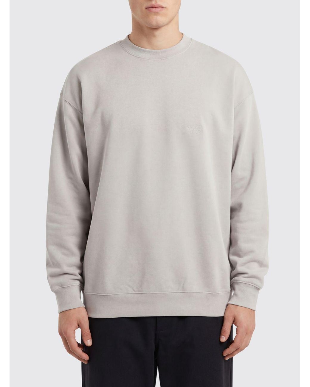 Y-3 Gray Cotton Crew Neck Sweatshirt for men