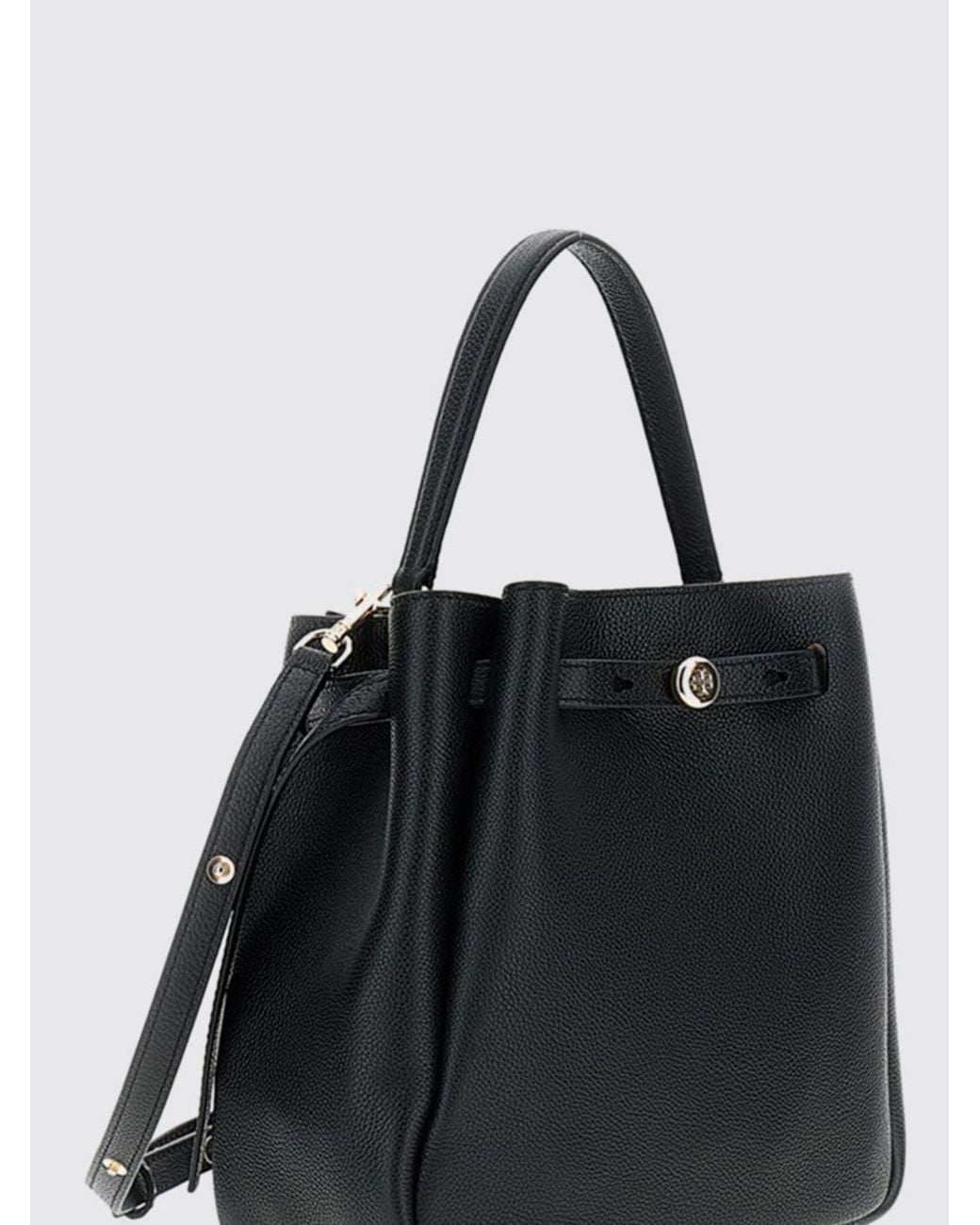 Tory Burch Black Romy Grained Leather Bucket Bag