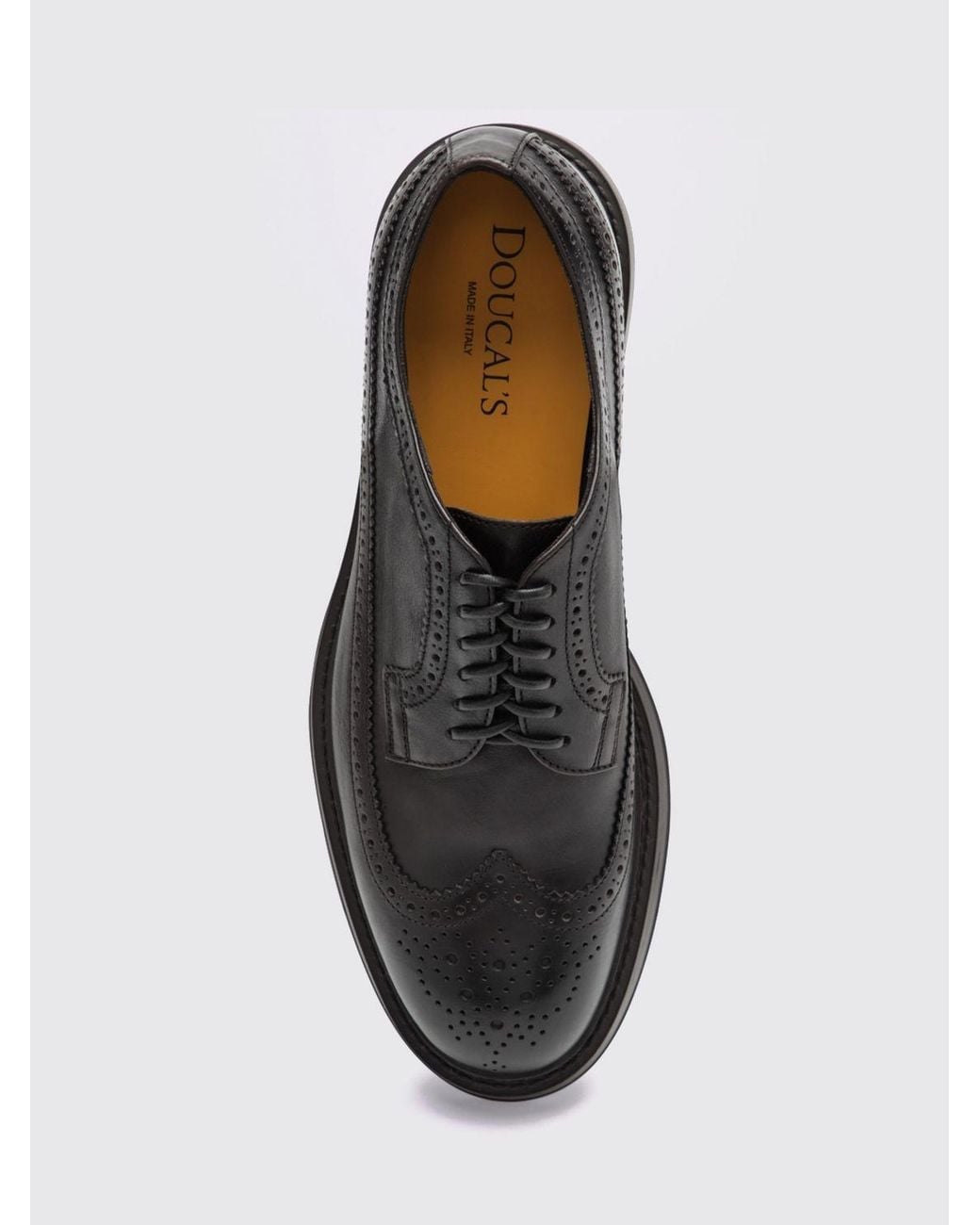 Doucal's Derby-Schuhe Aus Glattleder Mit Wingtip-Brogue-Muster in White für Herren