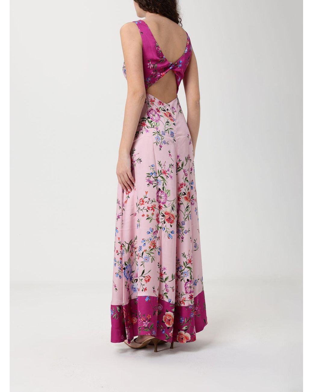 Liu Jo Pink Floral Print Viscose Dress