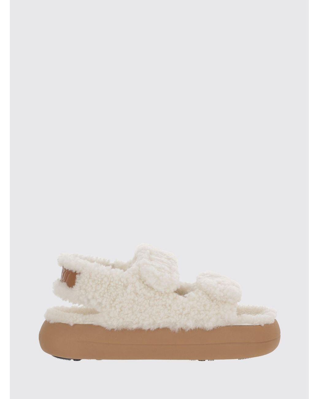 Moon Boot White Shearling Sandal