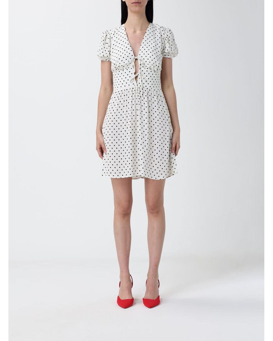 Mar De Margaritas White Printed Viscose Mini Dress