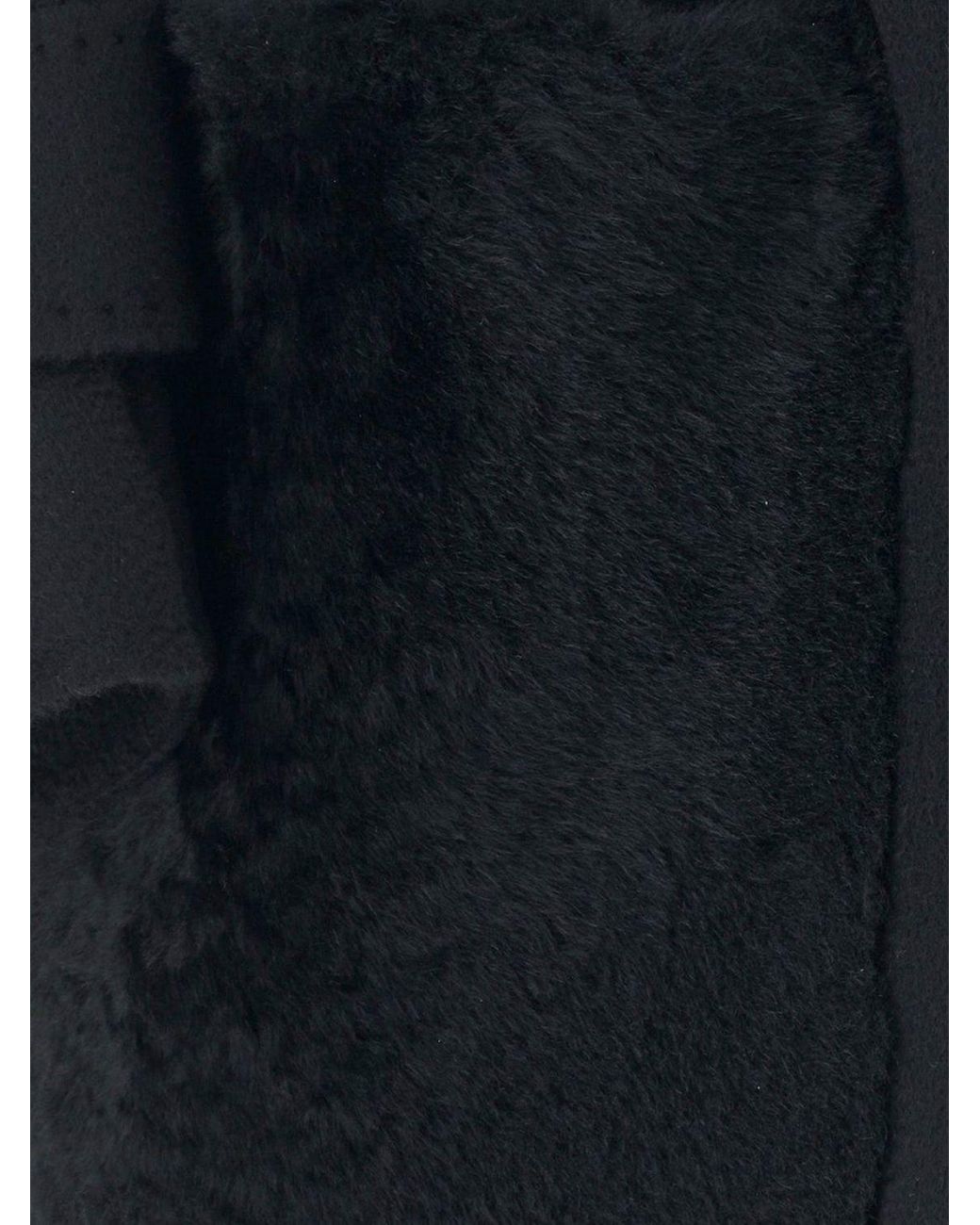 Max Mara Black Long Belted Robe Coat