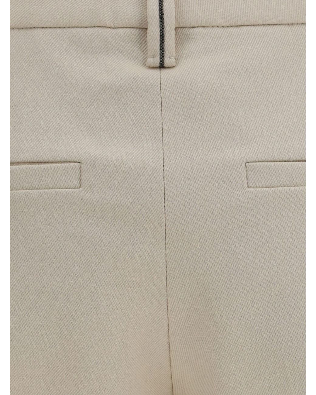 Brunello Cucinelli Natural Mid-Rise Stretch-Cotton Skinny Trousers