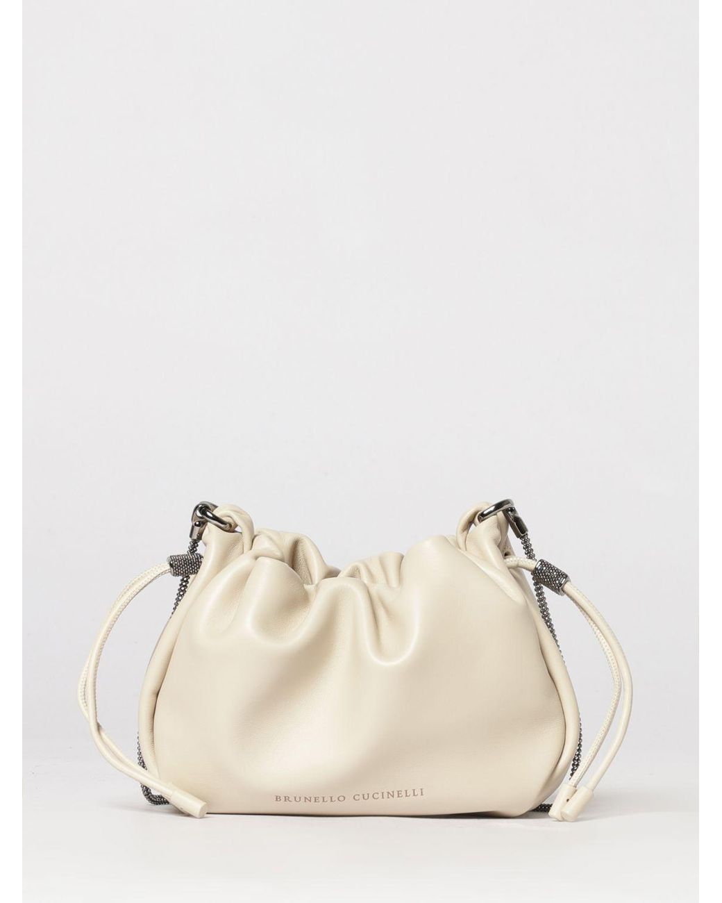 Borsa A Secchiello Mellow di Brunello Cucinelli in Natural