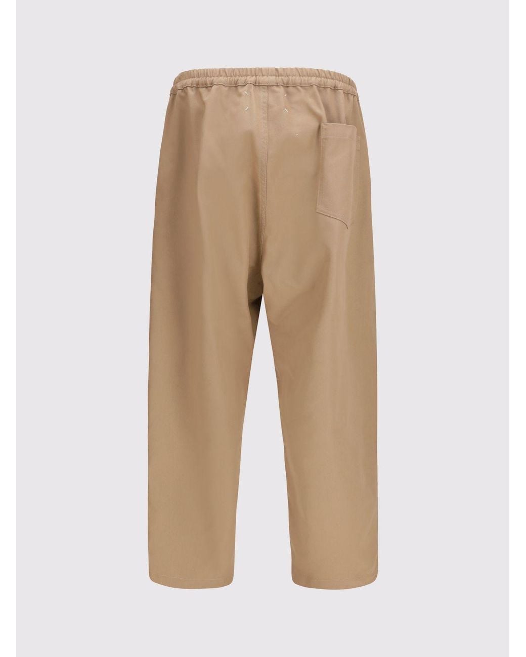 Maison Margiela Natural Cotton Blend Wide Leg Trousers for men