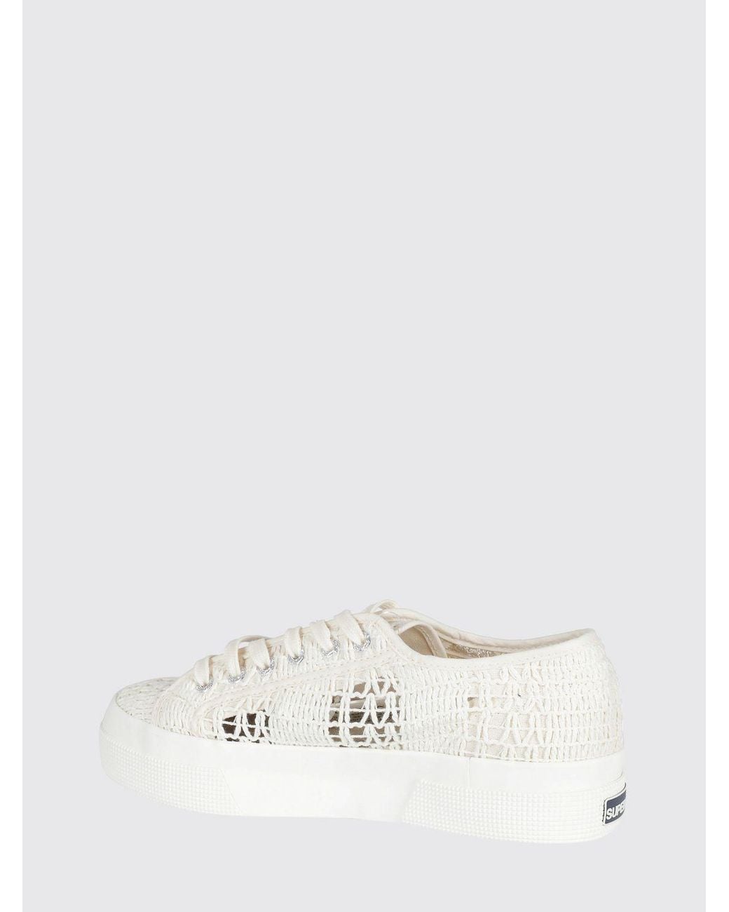 Superga Natural 2740 Platform Crochet Cotton Sneakers