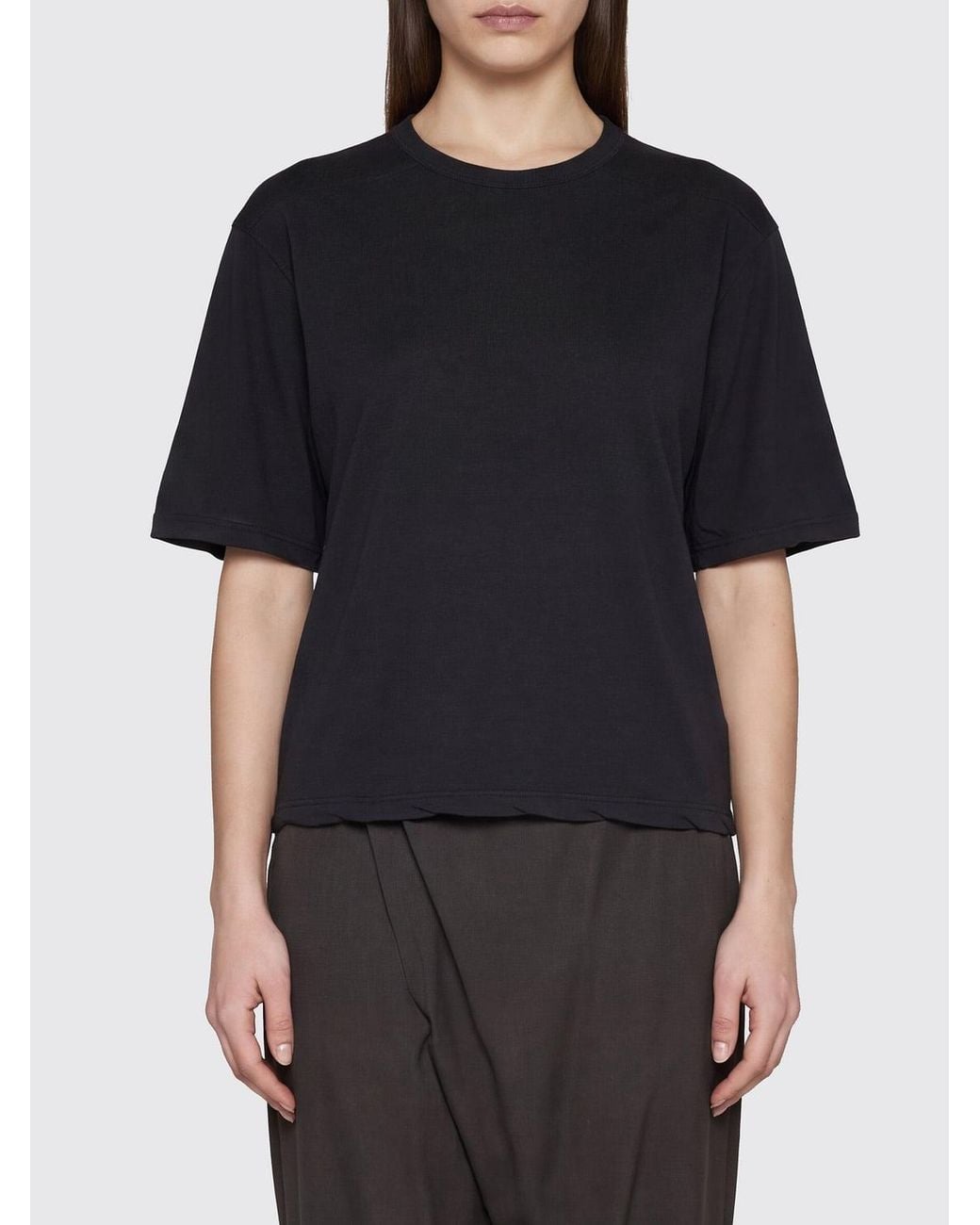 Rick Owens Black Basic Design Cotton Crewneck T-Shirt
