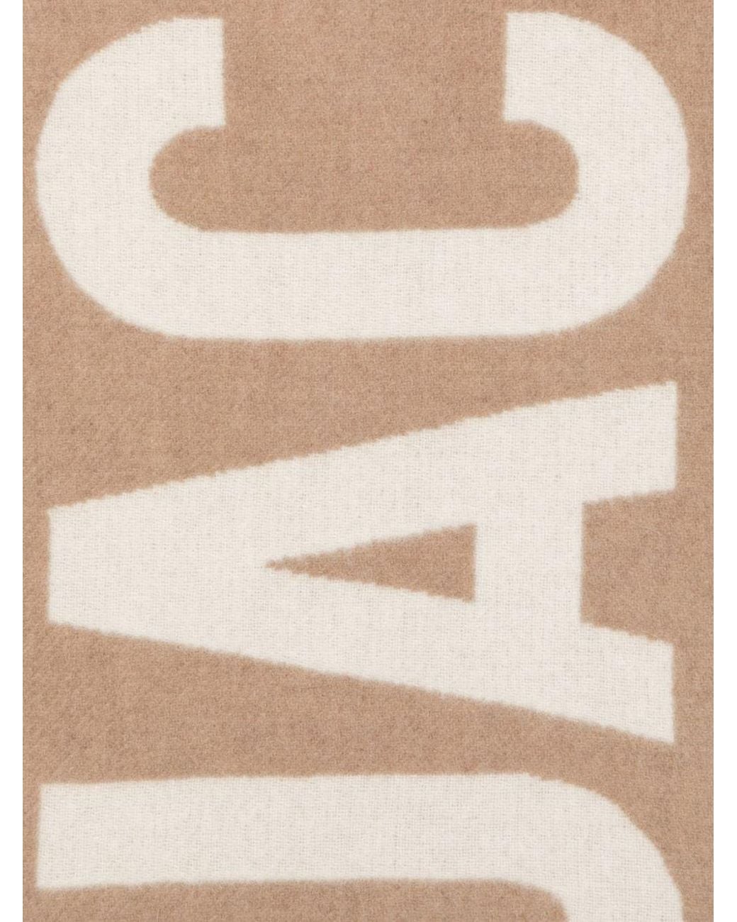 Jacquemus Natural Cotton Scarf With Contrasting Jacquard Logo And Fringed Edges for men