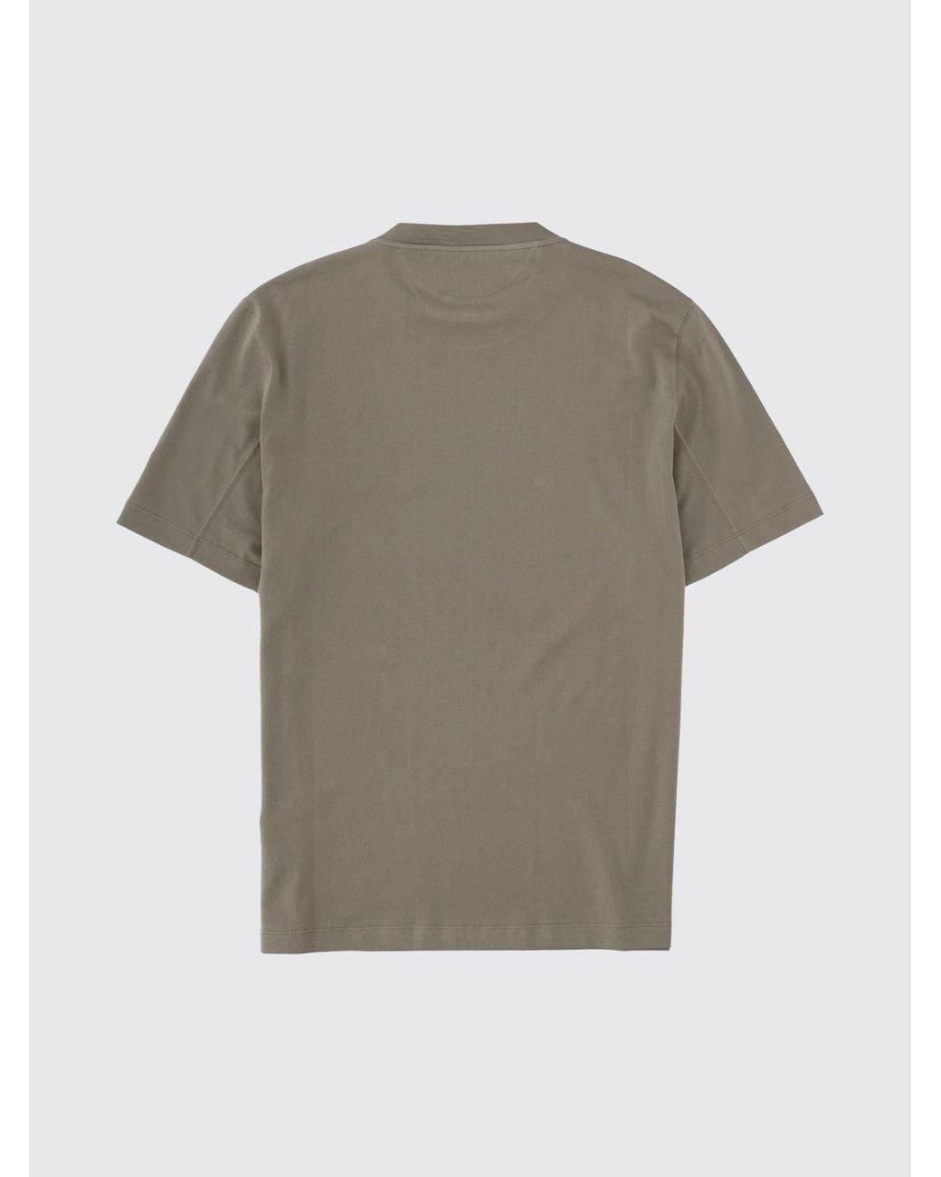 Brunello Cucinelli Gray Cotton Crew-Neck T-Shirt With Contrast Logo for men
