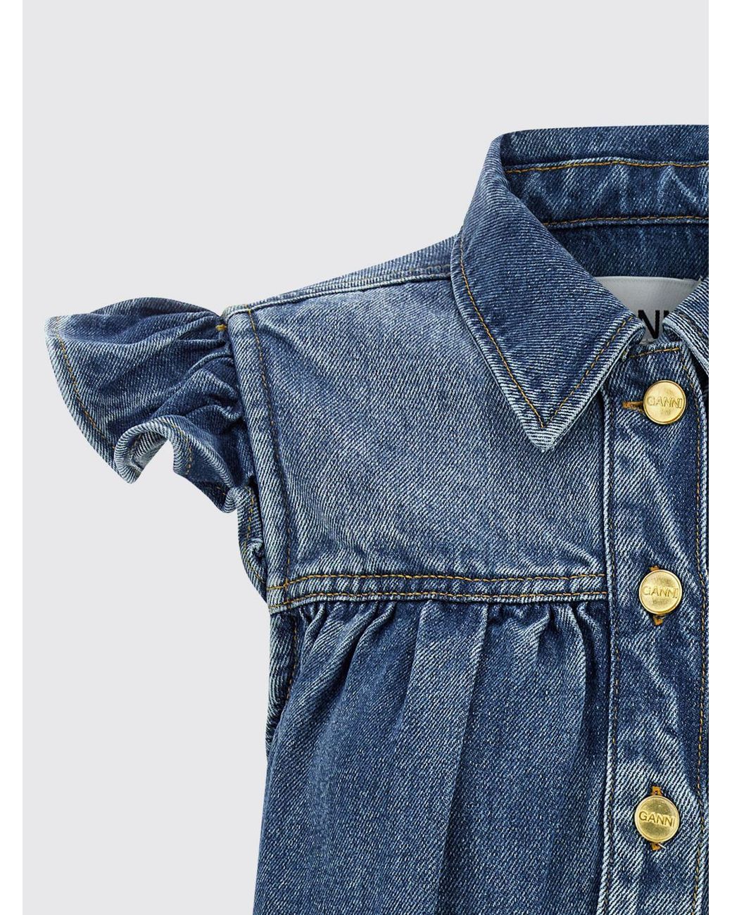 Ganni Blue Denim Top