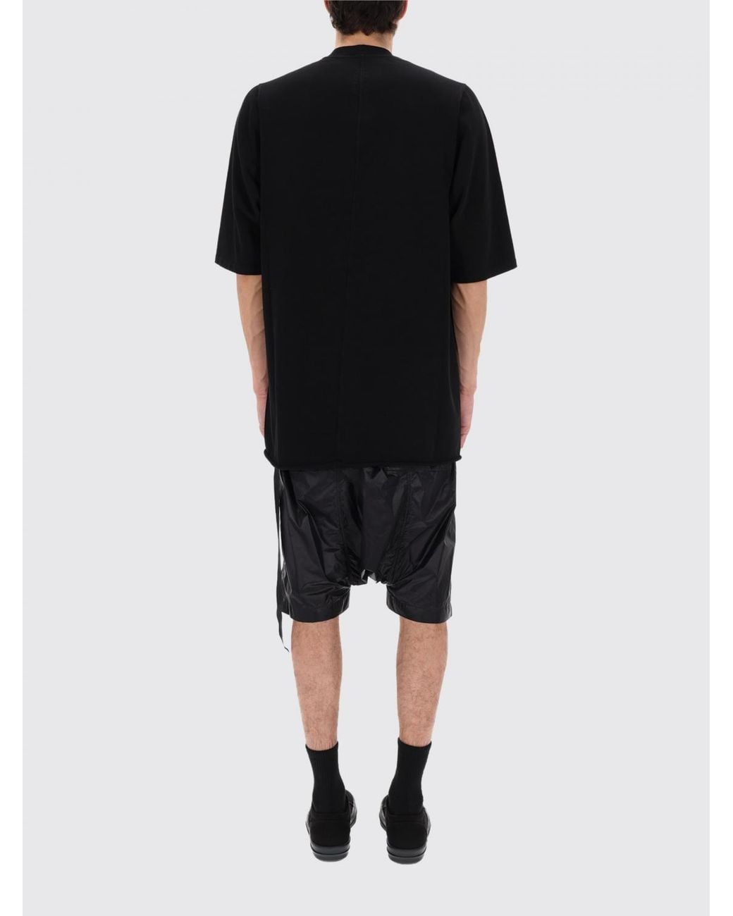 Rick Owens Black Cotton Oversized T-Shirt for men