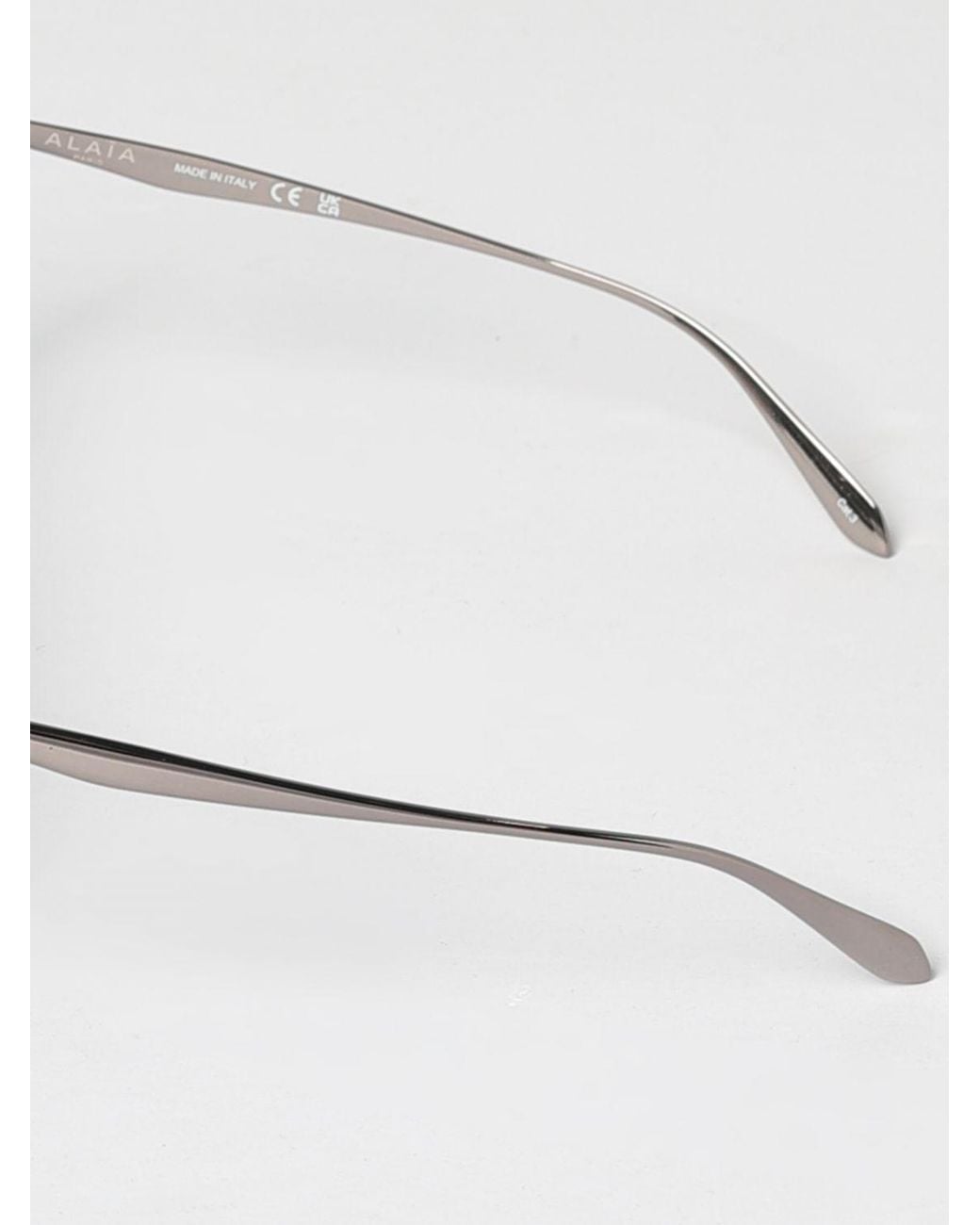 Alaïa Natural Rounded Metal-Frame Sunglasses With Coloured Lenses