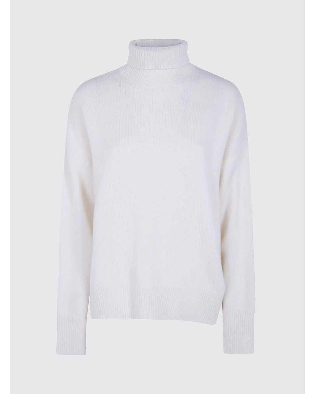 Mrz White Dropped Shoulder Virgin Wool And Cashmere Turtleneck Jumper