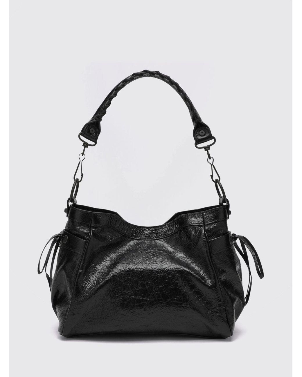 Balenciaga Black Le City Studded Arena Lambskin Shoulder Bag