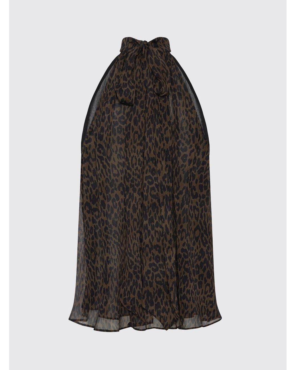ROTATE BIRGER CHRISTENSEN Black Animal Print Recycled Crêpe Halter Top