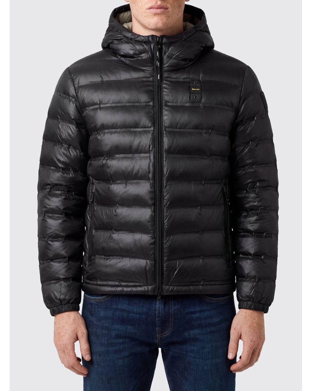 Blauer Black Charles Quilted Polyamide Short Puffer Jacket With Hood for men
