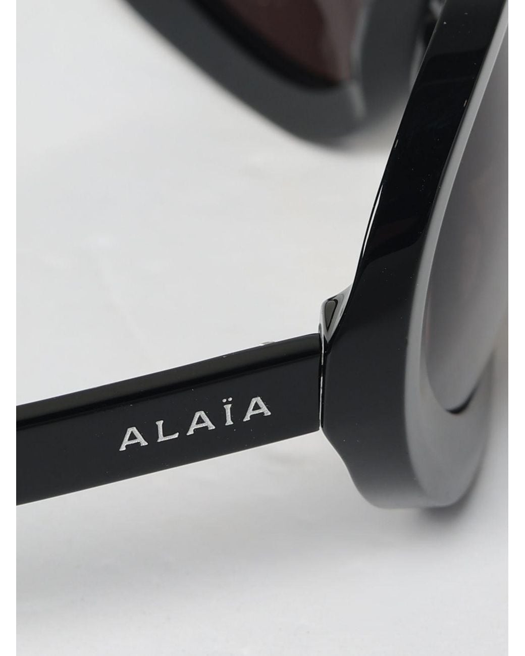 Alaïa Black Rounded Acetate Shield Sunglasses