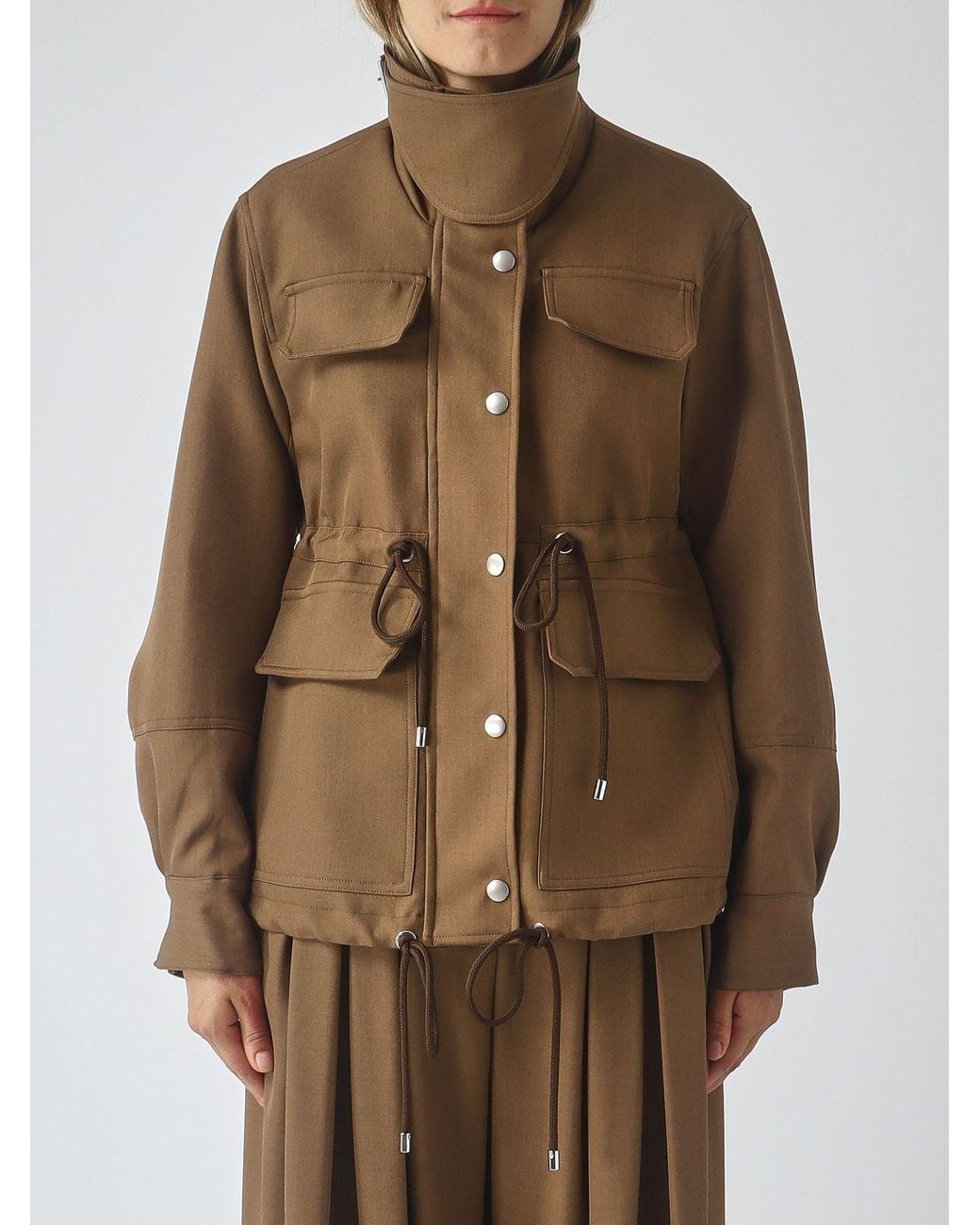 MEIMEIJ Brown Cropped Utility Jacket