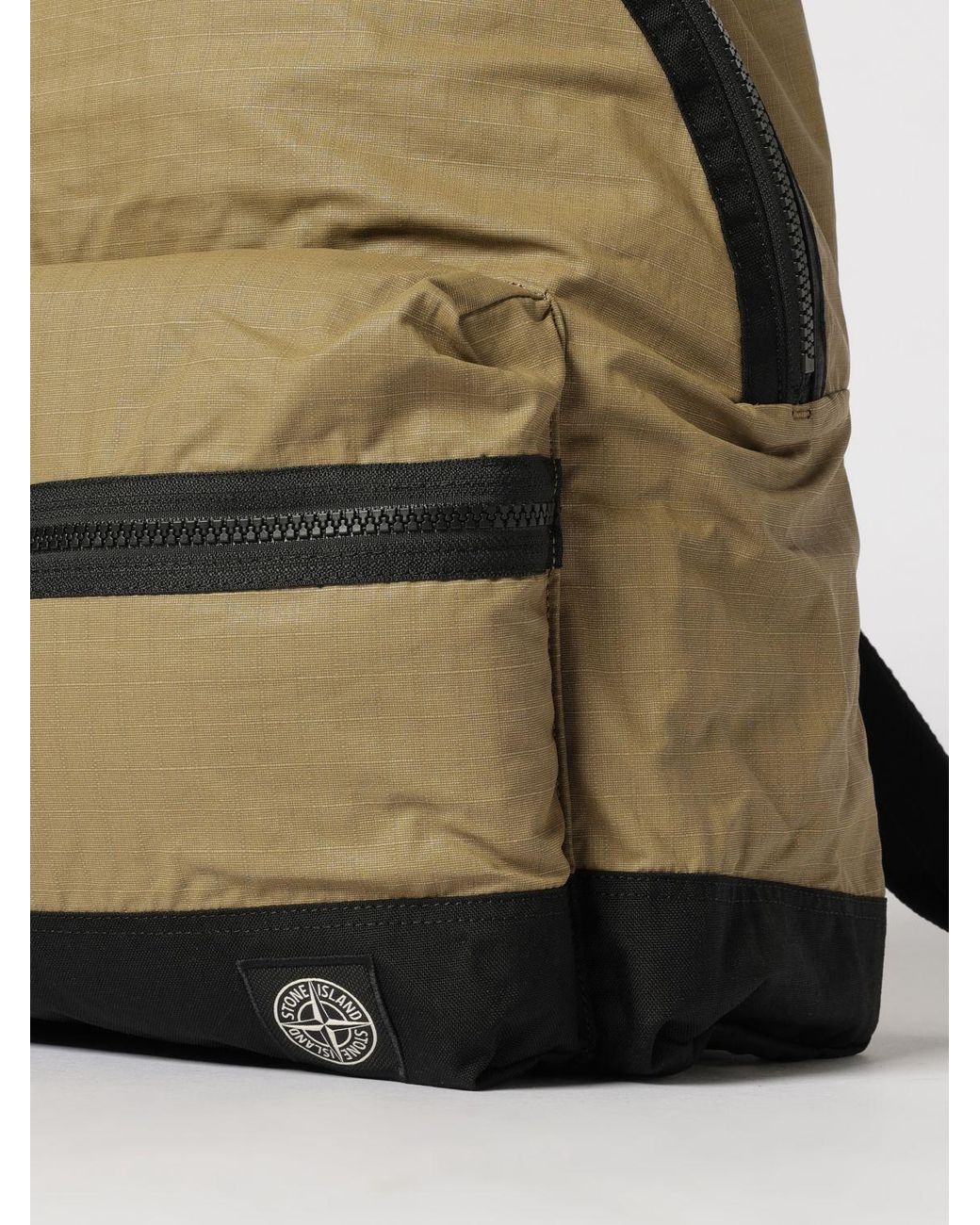 Stone Island Green Polyurethane Resin Backpack for men