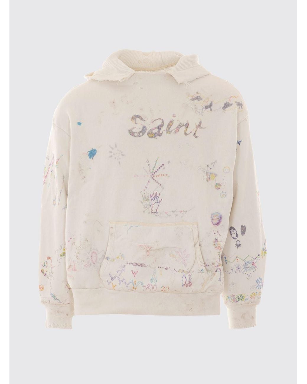 SAINT Mxxxxxx Blue Relaxed Fit Graphic Print Hoodie for men
