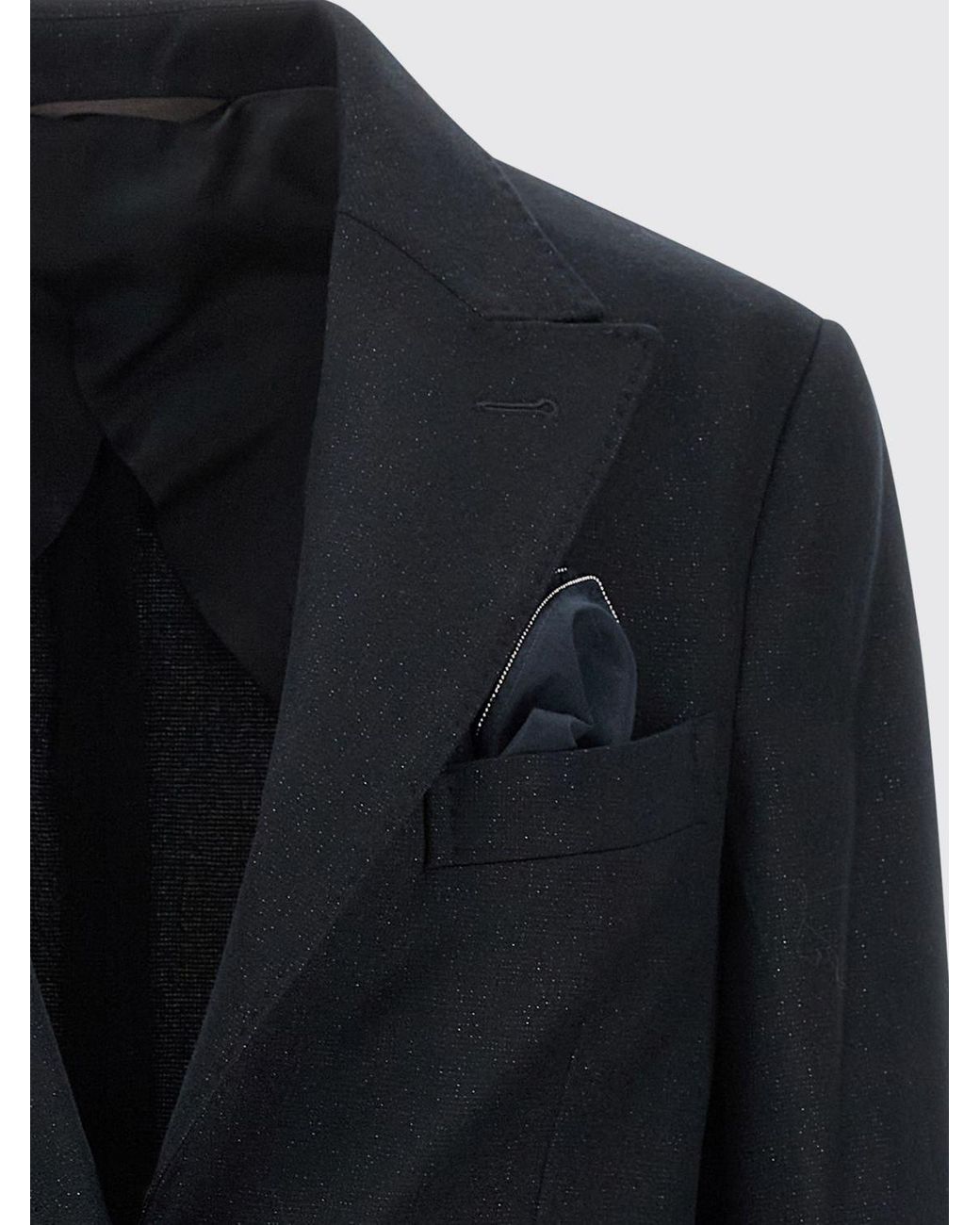 Peserico Black Single-Breasted Virgin Wool-Blend Blazer With Lapel Collar