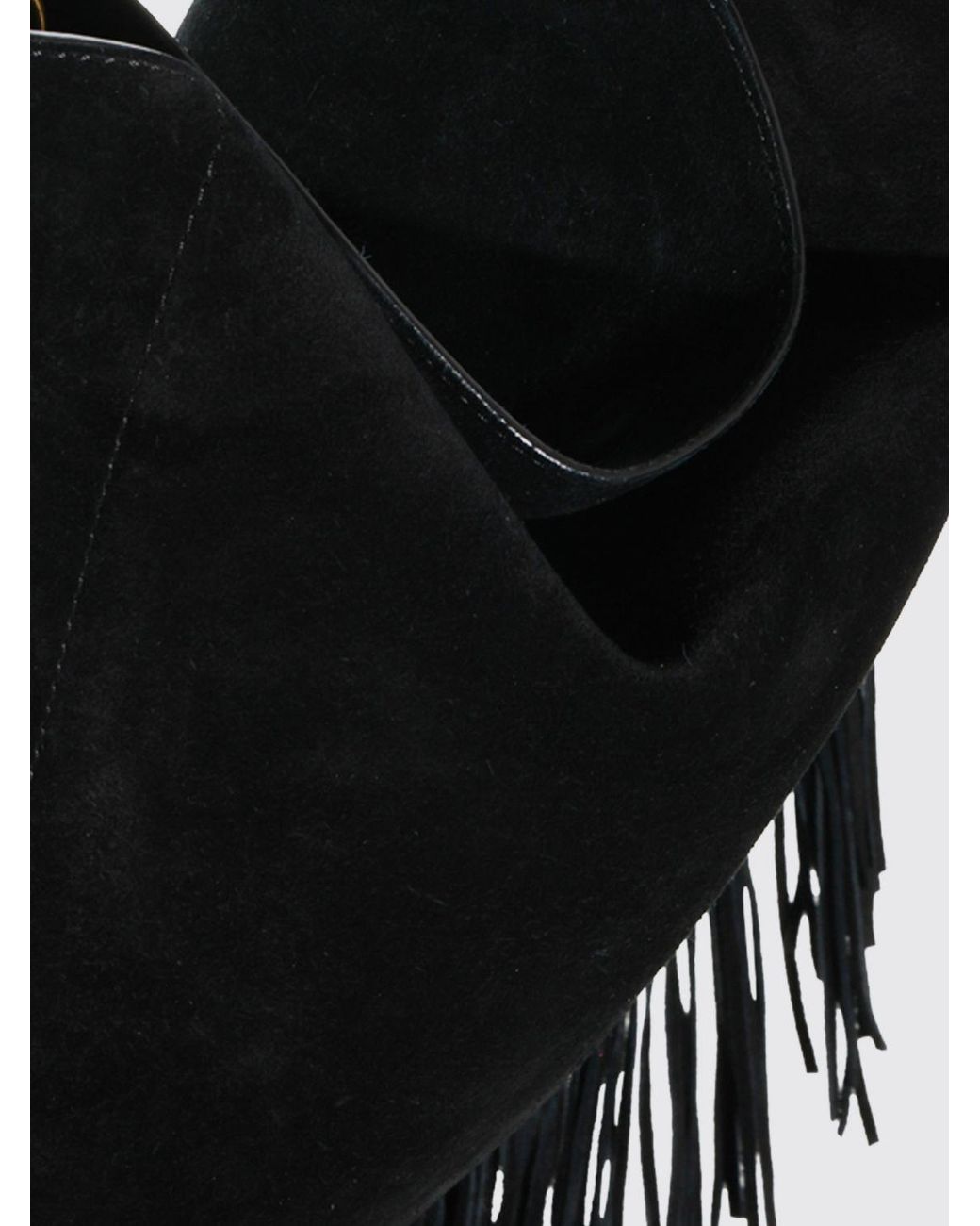 Isabel Marant Black Suede Shoulder Bag With Fringes