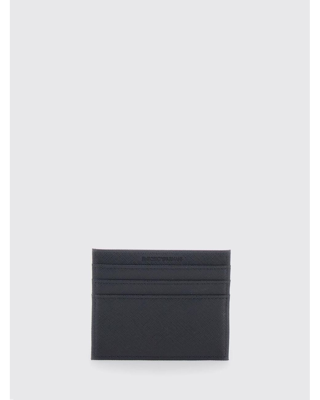 Emporio Armani White Flat Regenerated Leather Card Holder With Six Card Slots for men