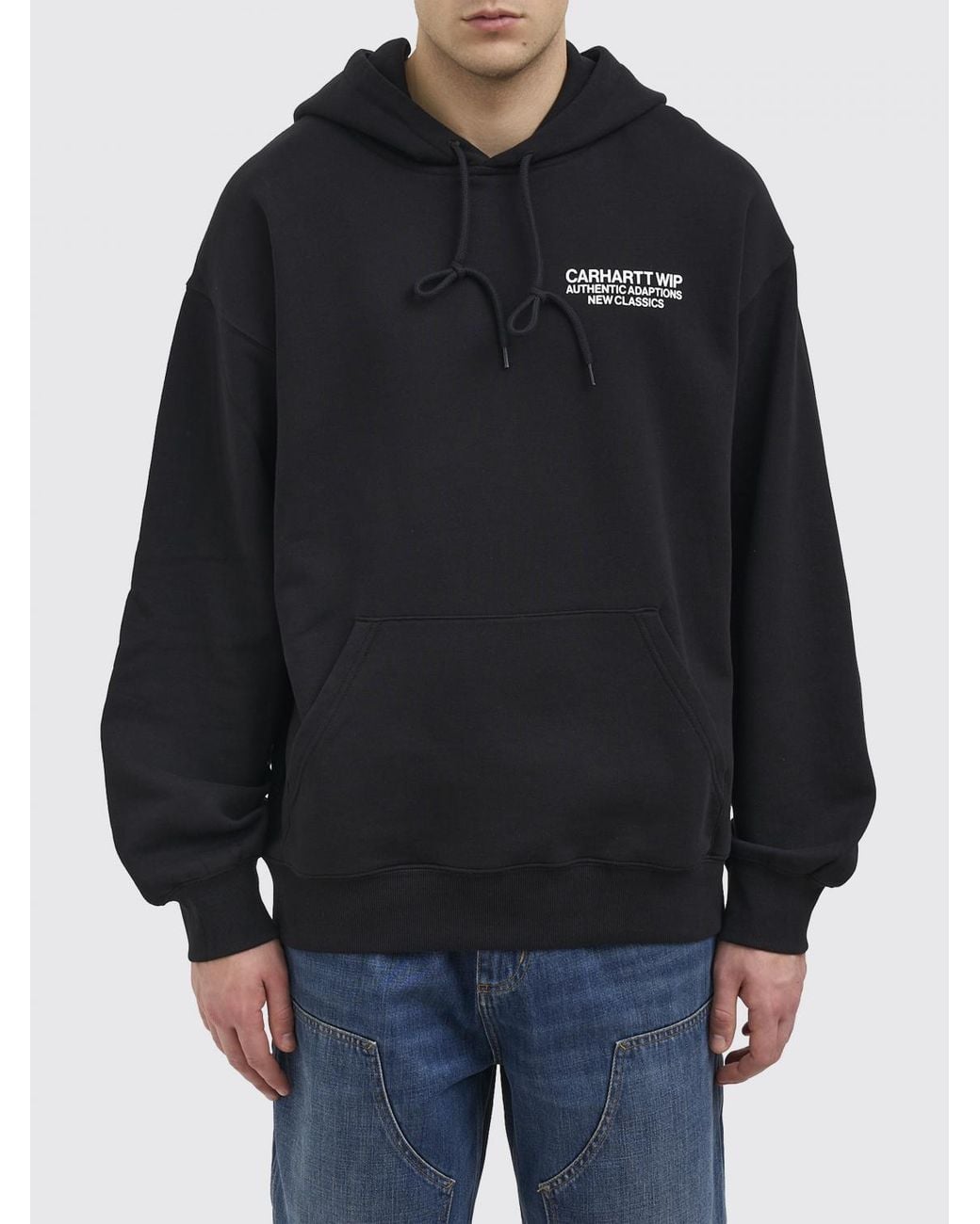 Carhartt Black Printed Cotton Hoodie for men