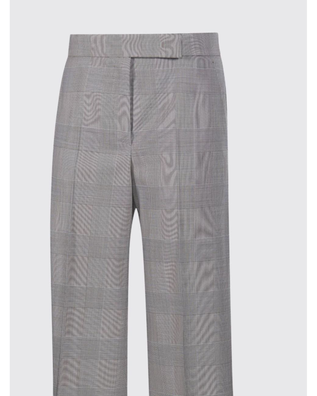 Max Mara Gray Prince Of Wales Check Wool Flare Trousers