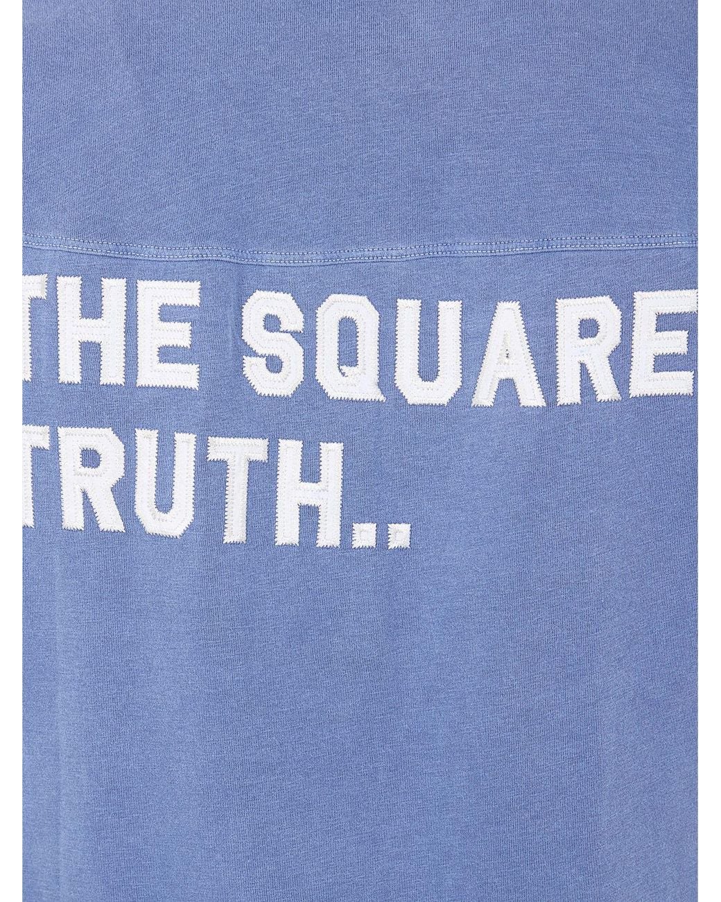 DSquared² Blue Cotton T-Shirt With Slogan Print for men