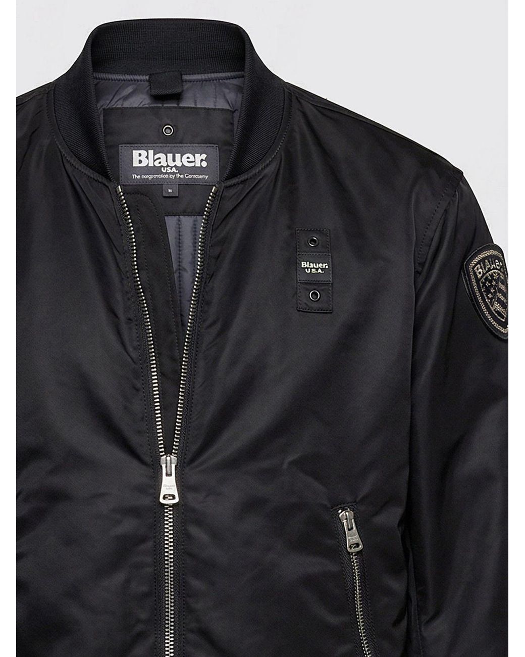 Blauer Black Nylon Bomber Jacket