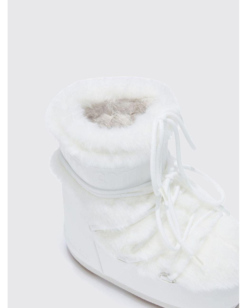 Moon Boot White Icon Low Faux Fur Lace-Up Snow Boots