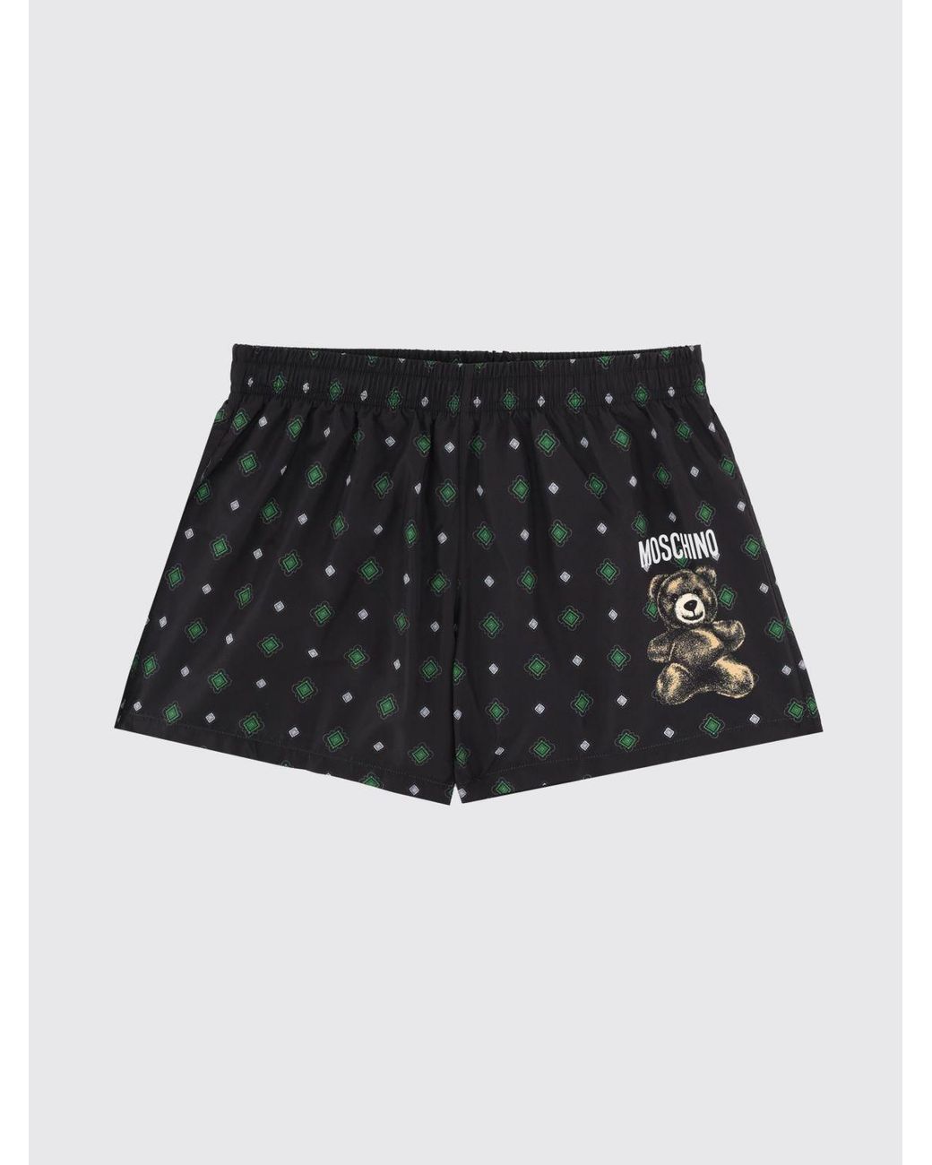 Moschino Couture Blue Monaco Polyester Swimming Shorts With Teddy Bear Print for men
