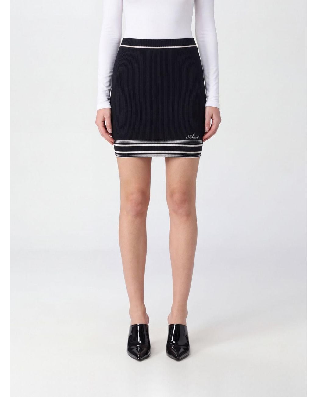 Amiri Black High-Waisted Midi Pencil Skirt
