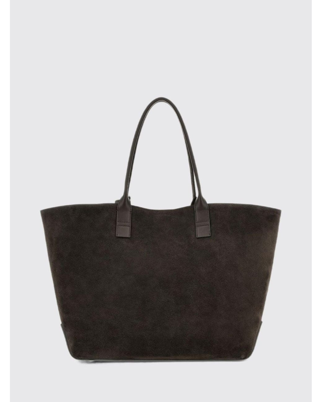 Hogan Black Suede Calf Leather Tote Bag With Double Handle And Internal Pouch