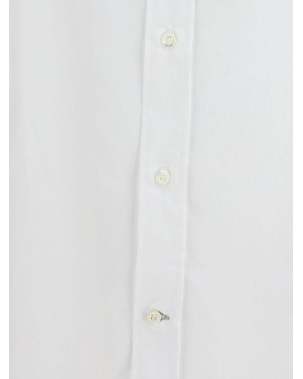 Brunello Cucinelli White Slim Fit Cotton Evening Shirt With French Collar for men