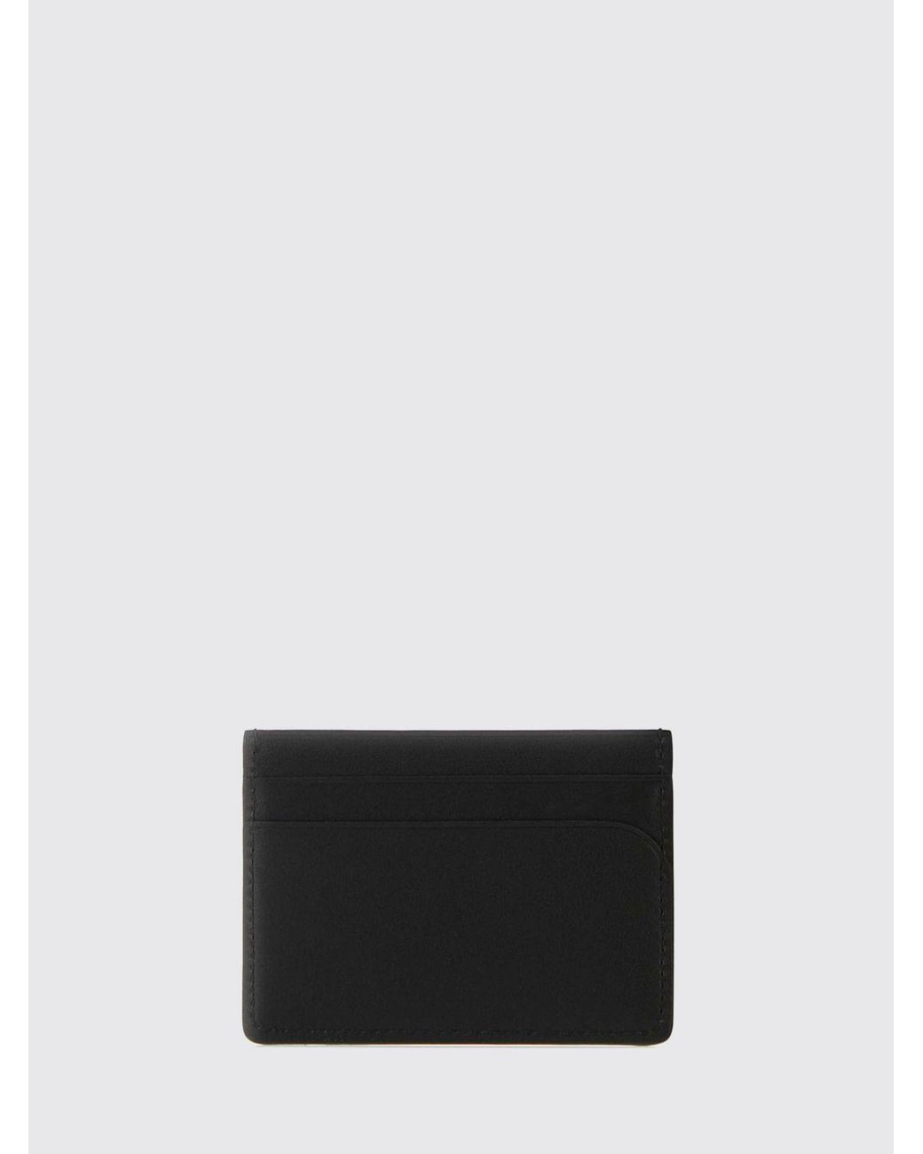Jil Sander Black Grained Calfskin Card Holder With Laminated Logo And Four Slots for men