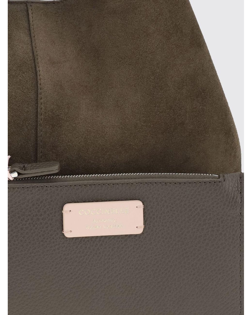 Coccinelle Brown C-Easy Suede Shoulder Bag With Removable Inner Pouch