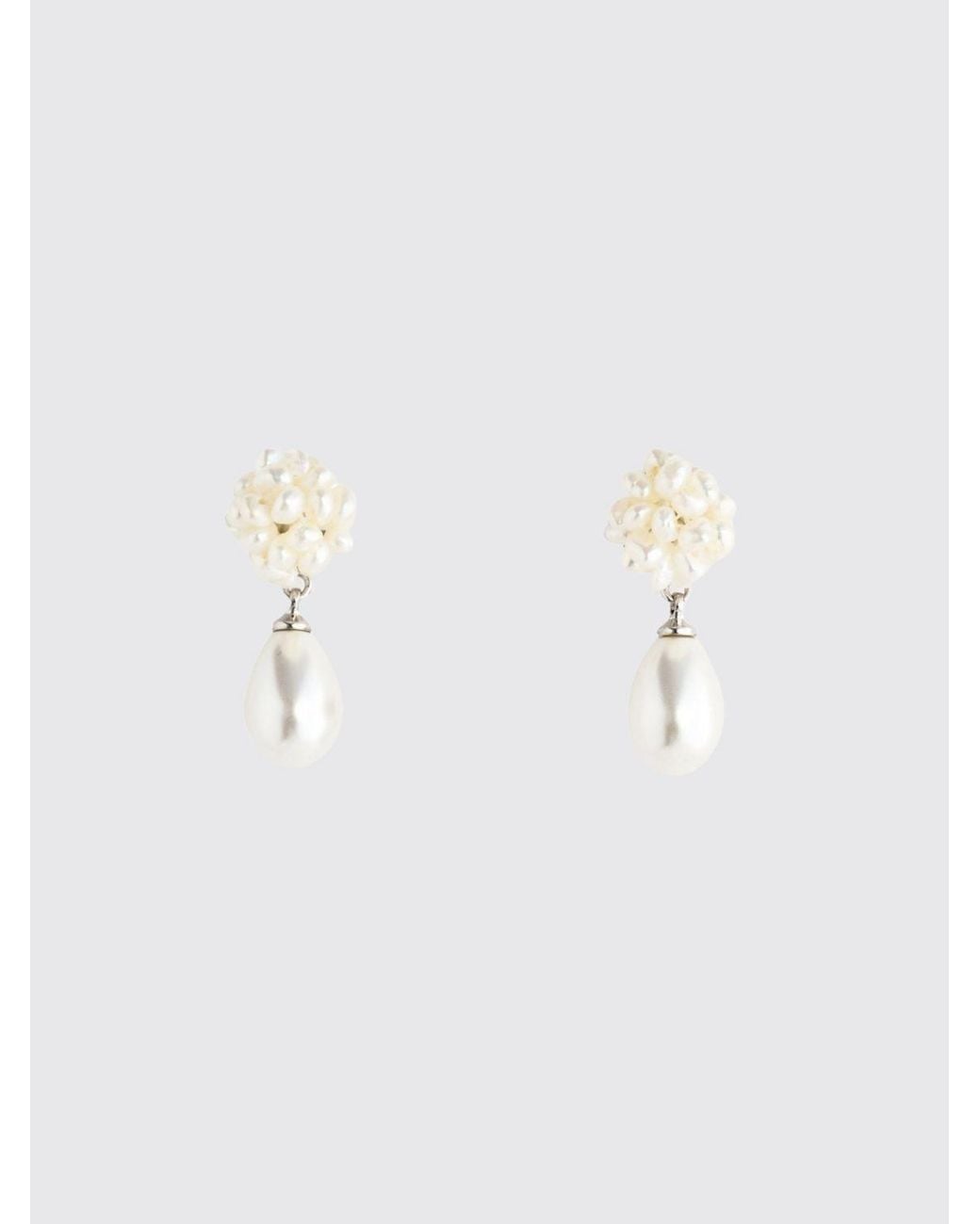 Self-Portrait White Teardrop Faux Pearl Earrings