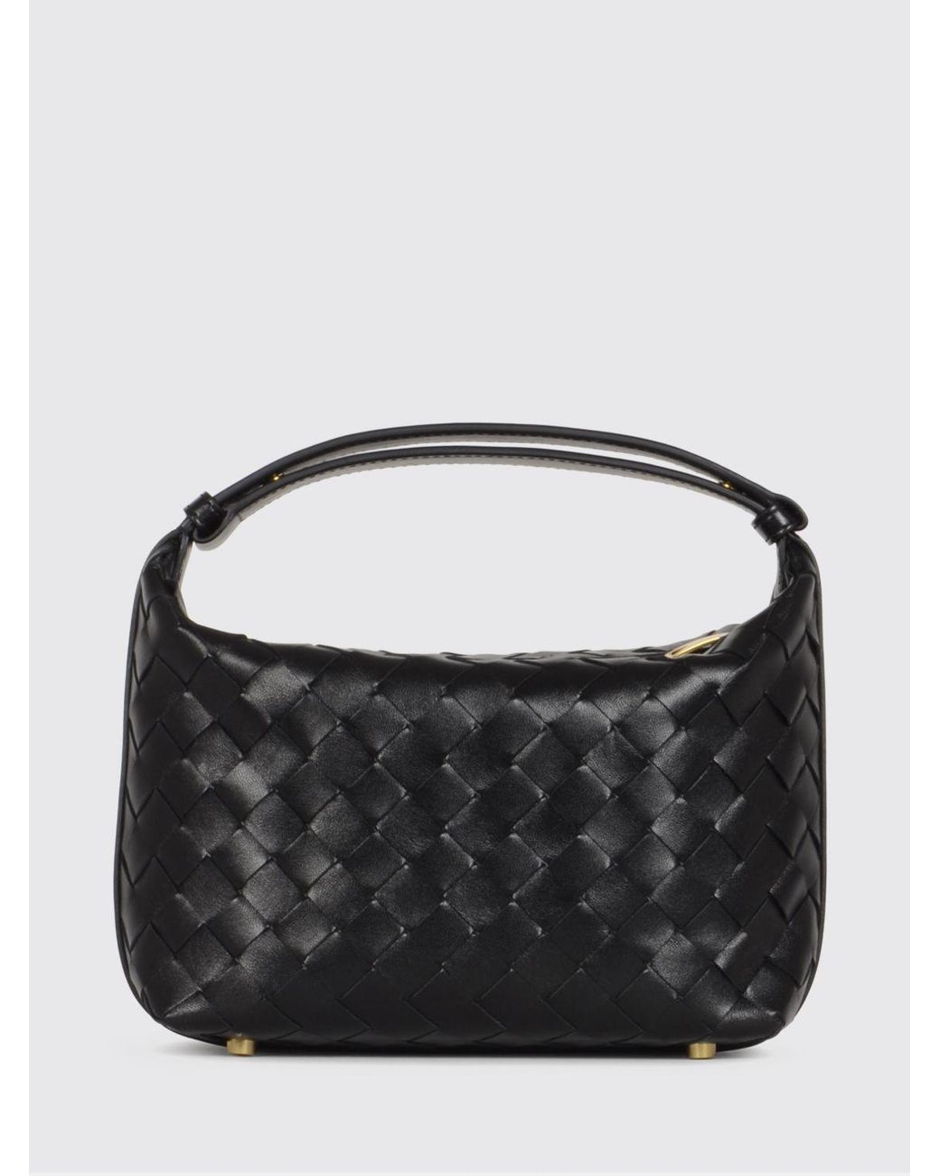Bottega Veneta Black Wallace Mini Woven Calfskin Handbag